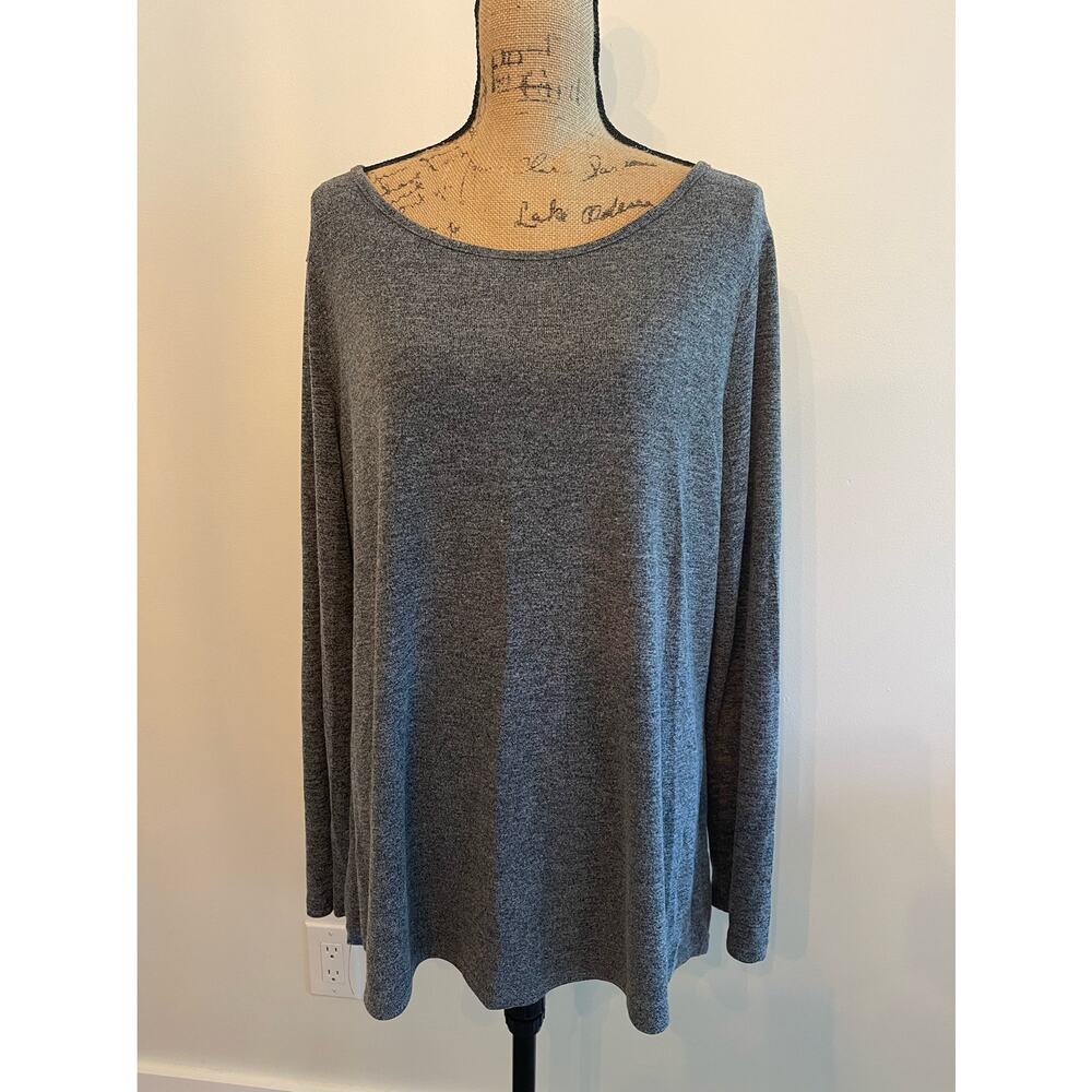 Leo Rossi Gray Sweater w/ Button Up Back & Elbow Pads Size 2XL